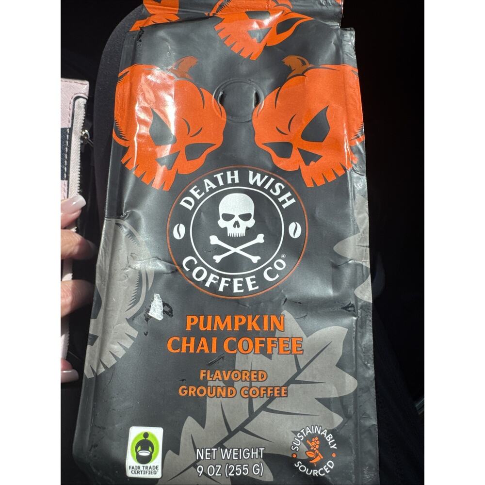 Death Wish Coffee Fair Trade Pumpkin Chai Flavored Ground Coffee 9oz 05/23/2026
